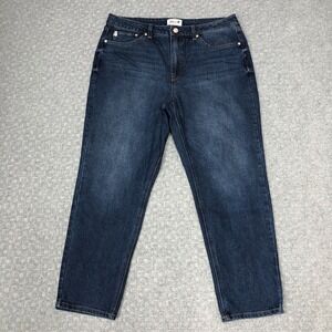 Seven7 Jeans Womens 14 Blue Straight Leg Divine Dark Wash Stretch Denim Casual